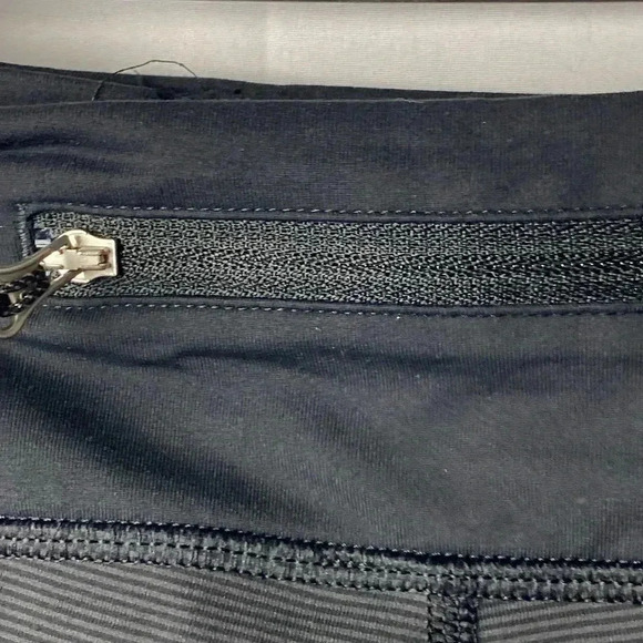 LULULEMON WO SIZE 6 RUN FOR YOUR LIFE CROP SPORT LEGGINGS BLACK WAIST ZIP POCKET - Picture 10 of 11